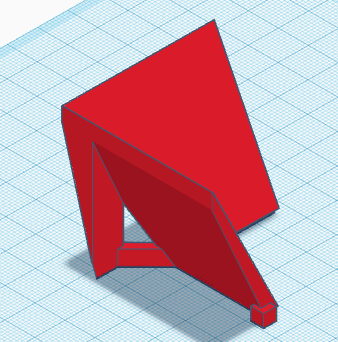 Il modello CAD del supporto angolato, con incidenza a 45 gradi.