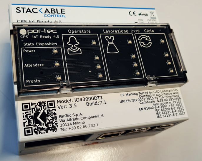 Le module d'acquisition monté sur rail DIN dans l'armoire.